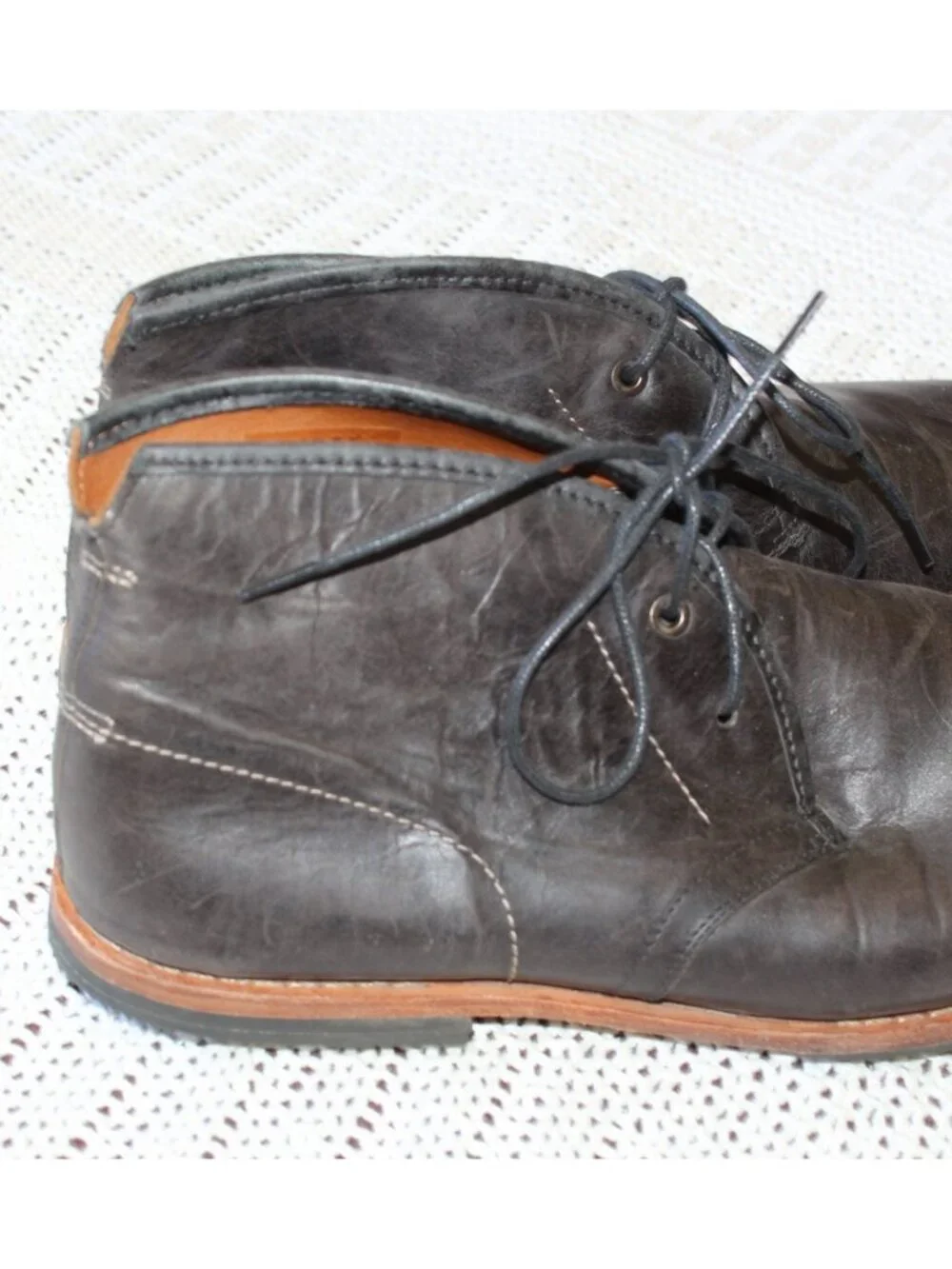 Timberland Wodehouse Chukka Boots Size 12 US faded Black Leather Lace up Men's
